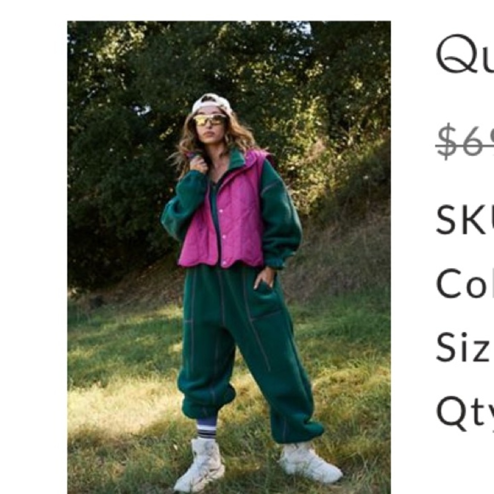 Free People Movement Quinn Quilted Puffer Vest in magenta
